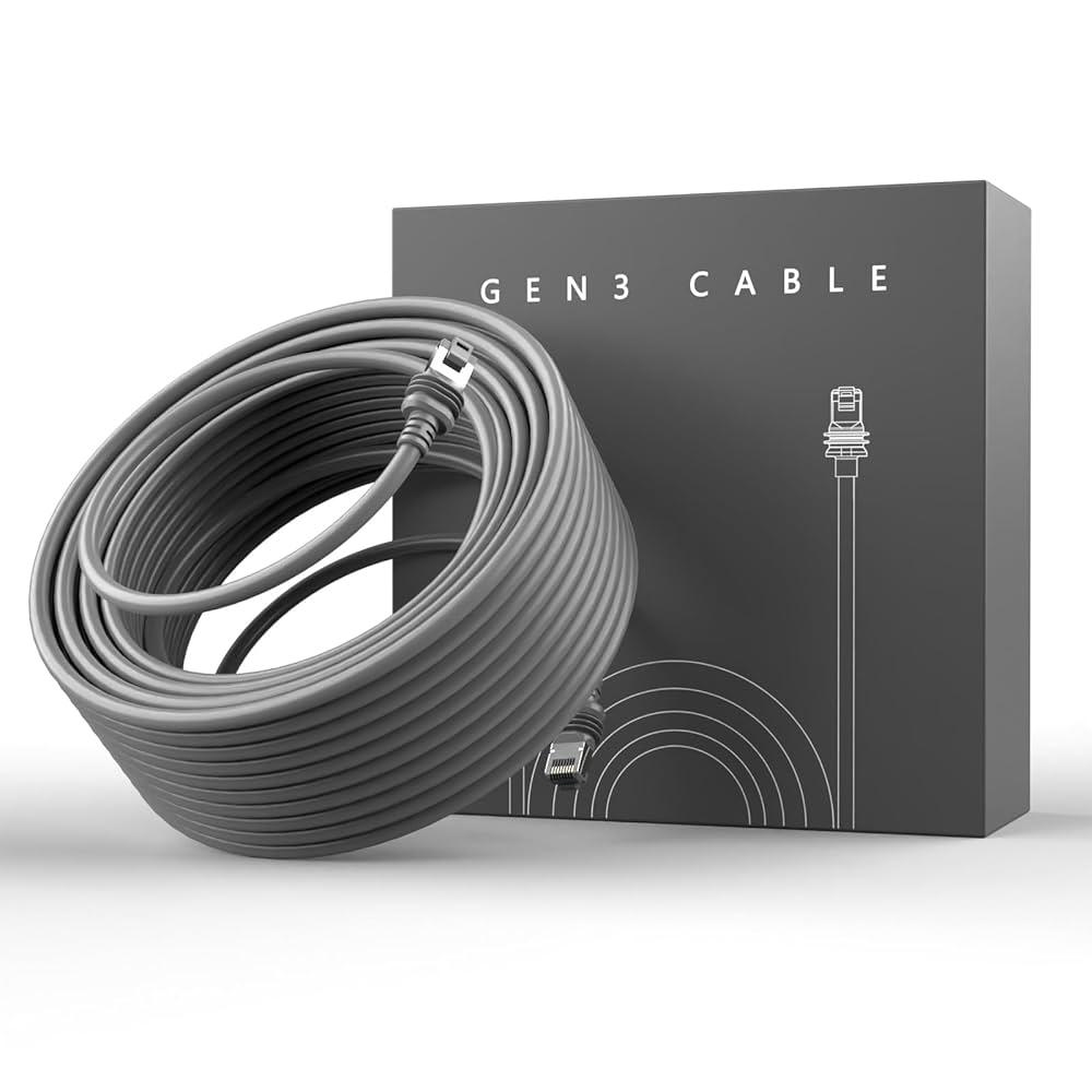 Starlink Câble Gen 3, 45M/150FT de rechange standard V3 Câble d'extension étanche pour Starlink Satellite V3