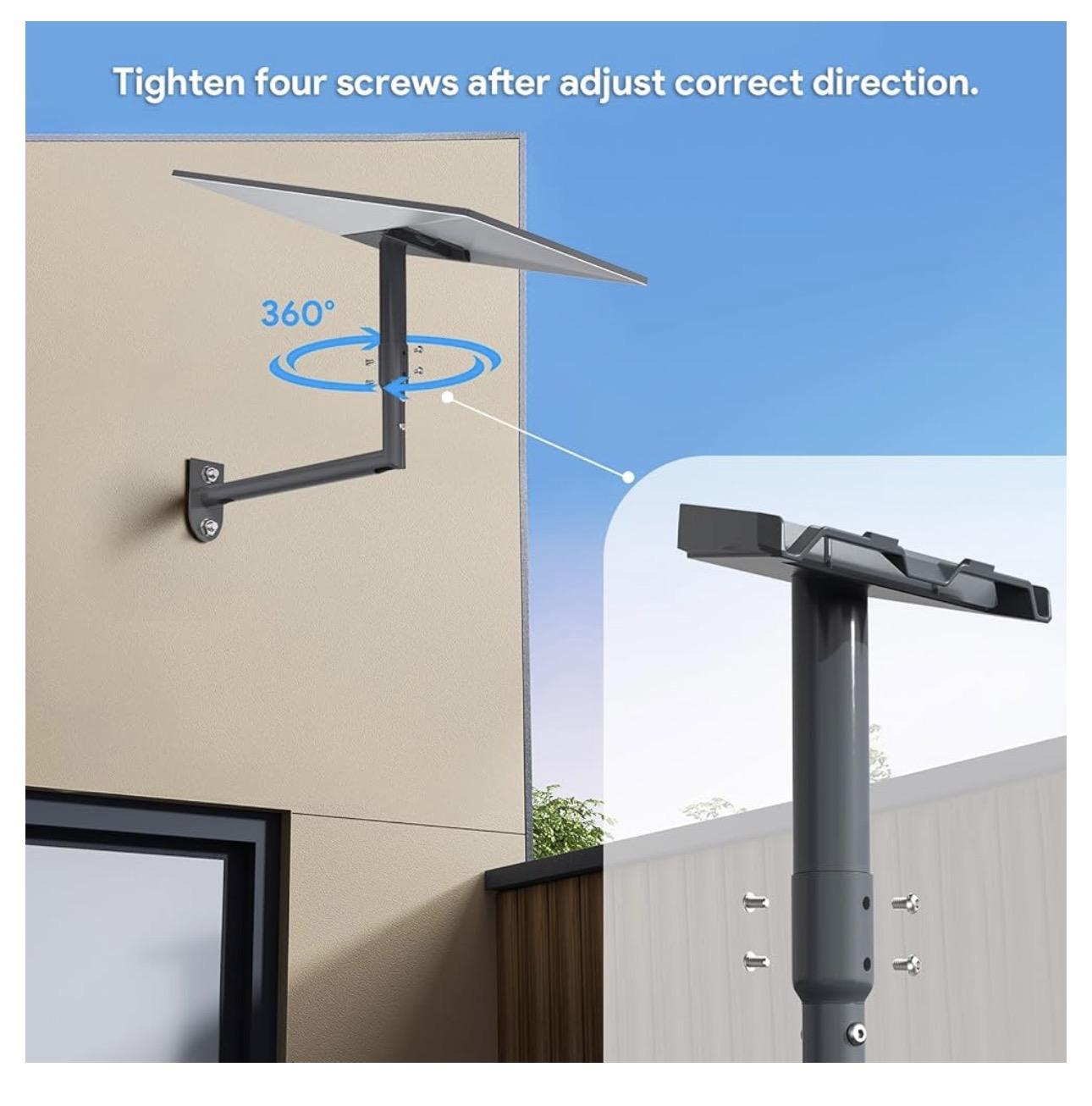 Support mural Starlink Gen 3, Réglable à 360°, avec Adaptateur de Tube /Mini Starlink