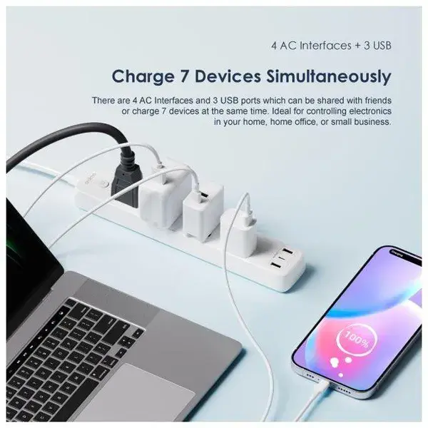 Multiprise Oraimo PowerHub C 2M 4-AC 3-USB